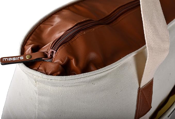 Insulated Grocery Bag with Zippered Top - Thermal Reusable Canvas Shopping Tote for Groceries - Travel Picnic Leakproof Cooler Bags Keep Foods Cold or Hot for Hours - Sturdy Zipper Closure & Pocket