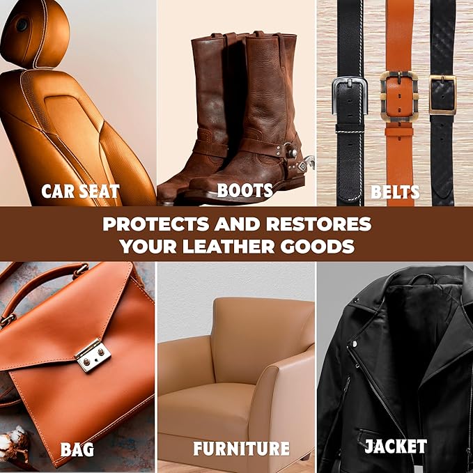European Leather Care Leather 16 oz Conditioner for Leather Couch, Furniture, Shoe, Leather Jacket, Purse, Boot Cleaner, Leather Conditioner Car Leather Cleaner Leather Repair Restorer All Natural USA