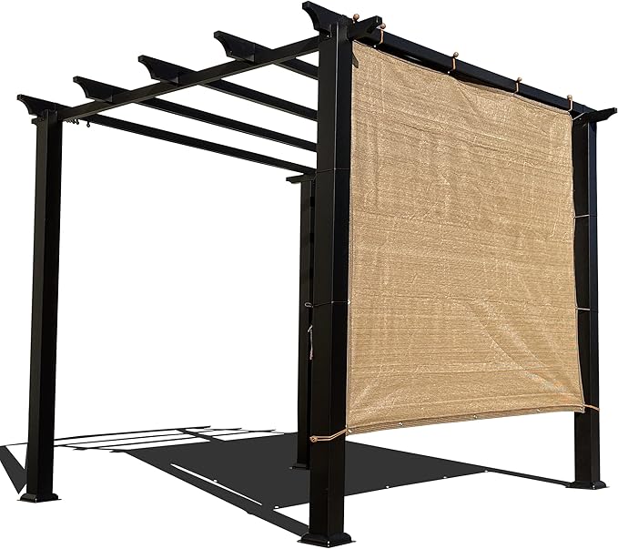 Sun Shade Privacy Panel with Grommets on 4 Sides for Patio, Awning, Window Cover, Pergola or Gazebo (Walnut, 10' x 8')
