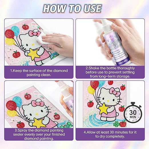 Diamond Painting Sealer Spray, Quick-Drying Diamond Art Sealer for Instant Protection & Enhanced Shine, Long-Lasting Hold for Your Art, Prevents Dust & Fall-Off, Easy Application
