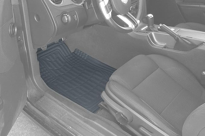 Eurow Universal Cut to Fit Car Floor Mats 4 Piece Set - Gray