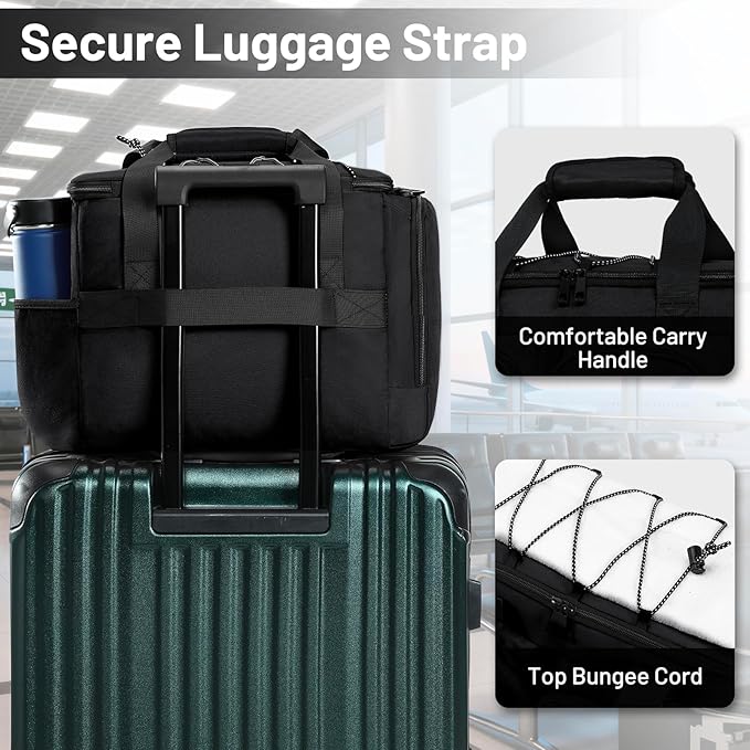 MIER Lunch Box for Men Heavy Duty Insulated Lunch Bag 20 Cans Large Leakproof Soft Cooler Bags with Multiple Pockets for Picnic Work Travel (Black)