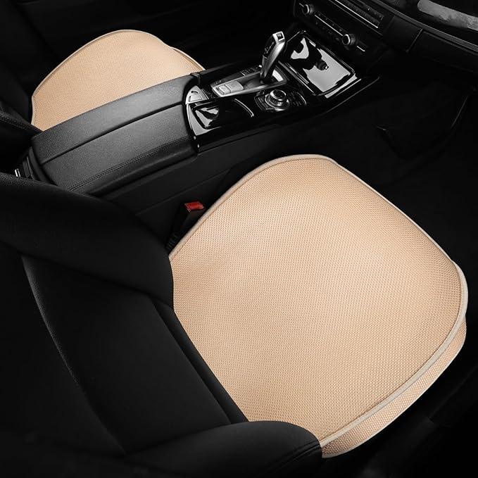 2pcs All-Season Car Seat Wraps Khaki - Breathable Car Seat Covers with Anti Slip Bottom - Durable Auto Seat Cushions Universal Fit for Vehicles Cars SUV Trucks Front Seats