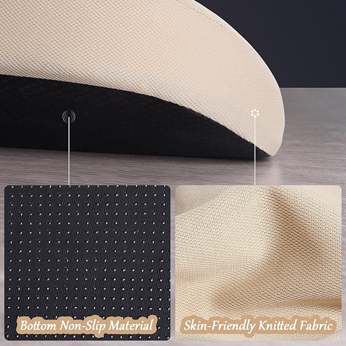 2 in 1 Wedge Car Cushions or Lumbar Support for Driving - 3.5 Inches Soft Memory Foam Driver Seat Cushion for Car Truck - Comfort Coccyx Cushion for Tailbone & Back Pain Relief, Black