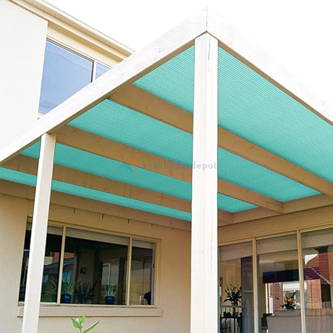 TANG Sun Shade Fabric Roll 8'x58' Shade Cloth for Garden Turquoise Green HDPE Mesh Shading Pergola Cover Replacement Canopy, 95% Blockage Sunshades for Outdoor Patio Backyard Plant