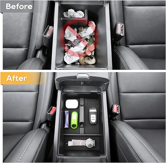 Murano Center Console Organizer for 2025 2026 Murano SL/SV/Platinum Accessories Armrest Storage Box, Lower Console Organizers, Wireless Charging Protective Mat 2025 2026 Murano Accessories 4PCS