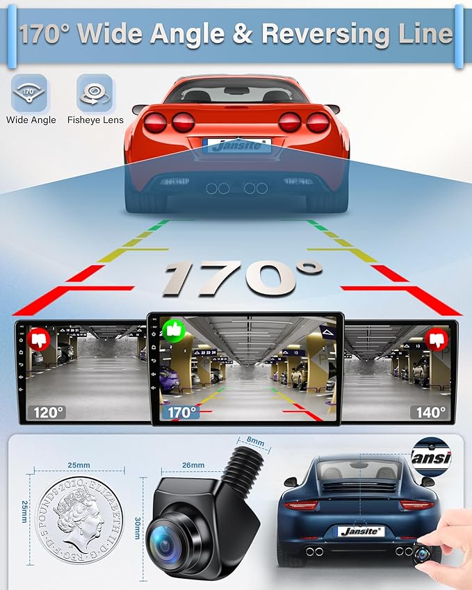 Backup Camera【 Switchable Button】 Support AHD 1080P/720P/CVBS/PAL, 170° Wide Angle, Super Clear Night Vision, IP69 Waterproof Reverse Camera, Front/Side/Rear View Camera for Cars/Trucks/SUVs/Vans