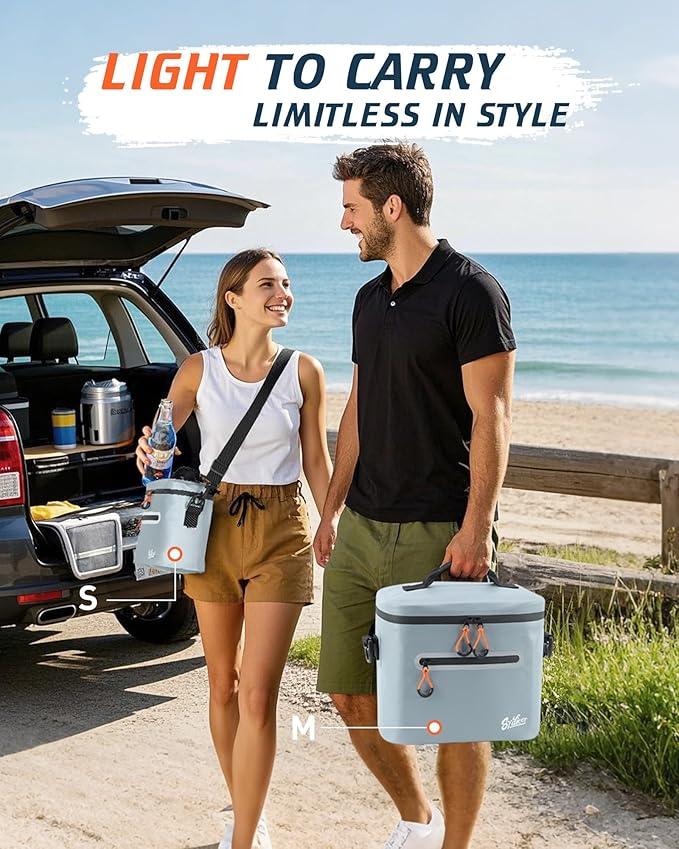 Soft-Sided Cooler Bag, 7/16/30 Can Insulated Lunch Box, Waterproof, Leak-Proof, Portable Lunch Bag for Work, Beach, Drink, Travel, Camping, Picnic