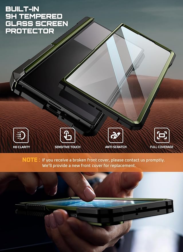 SUPCASE for Samsung Galaxy Z Fold 7 Case with Kickstand (UB Grip), [Compatible with MagSafe] [Built-in Tempered Glass Screen Protector] [Hinge Coverage] Military-Grade Protection Phone Case, Guldan