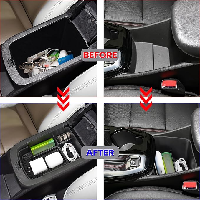 Center Console Organizer Compatible with 2024 2025 2026 Chevy Trax Armrest Storage Box and Center Console Middle Storage Tray Insert Secondary Interior Accessories