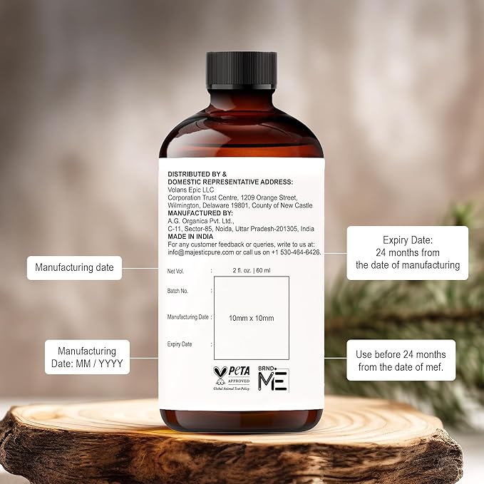 Majestic Pure Essential Oil with Glass Dropper - 100% Pure and Natural - Essential Oils for Diffuser, Aromatherapy, Soap and Candle Making, Vanilla Essential Oil, Vanilla Oil, 2 Fl Oz