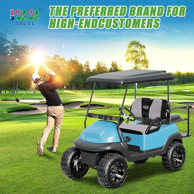 10L0L Golf Cart Seat Covers Universal for Yamaha G29 Drive2 Club Car Precedent Tempo Standard Front Seats, Breathable Mesh Bench Seat Cover, No Drilling Seat Cushion - All-Season Comfort