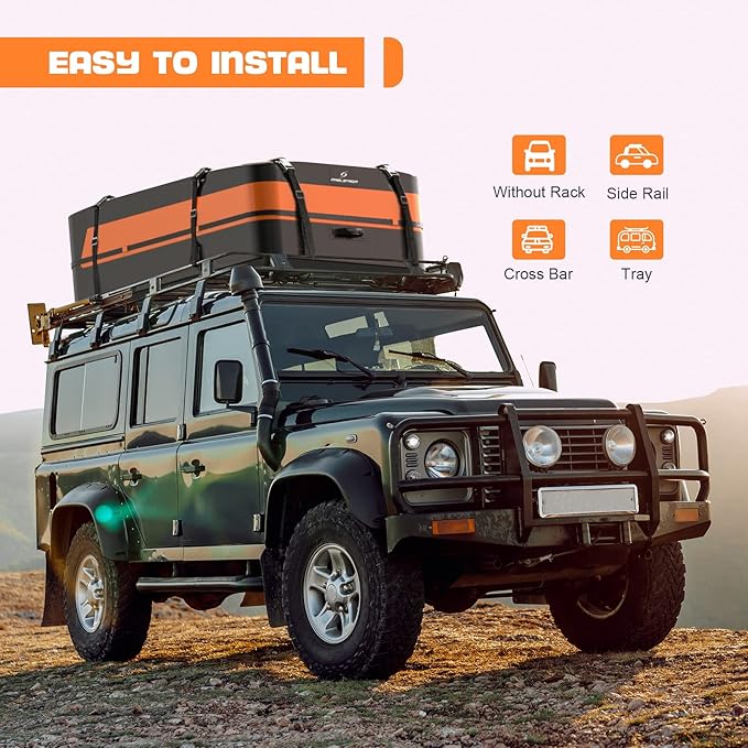 Maelstrom Rooftop Cargo Carrier,Car Roof Bag,21 Cubic Feet Waterproof Roof Rack Cargo Carrier,Tear Resistant Vehicle Cargo Carrier,Black with Orange