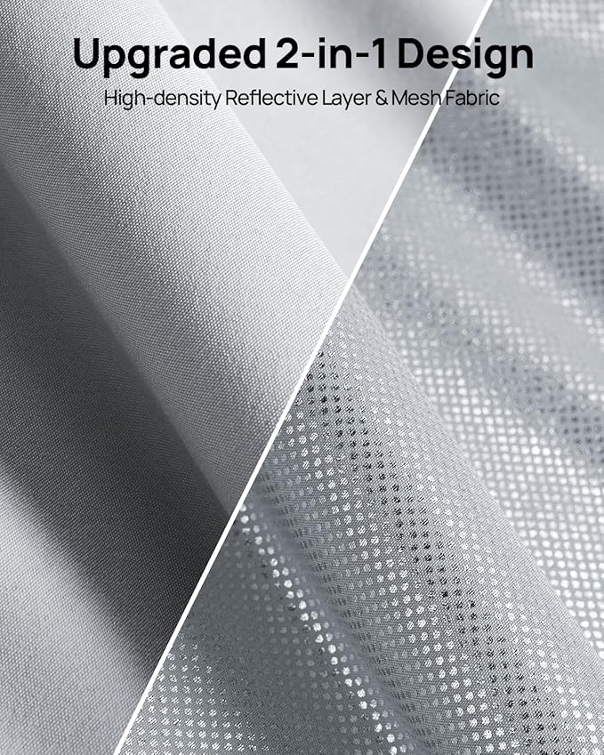 HALOBLK Non-Sag Glass Roof Sunshade with Storage Bag Designed for Model 3, Foldable Sunroof Shade with Heat Insulation Cover for 2021-2023 Model 3 (Gray)