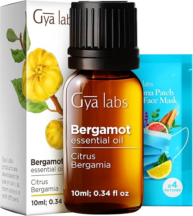 100% Pure Bergamot Essential Oil - 0.34 Fl Oz - Bergamot Oil for Hair, Skin, Diffuser, Aromatherapy & DIY Candle Making Scent