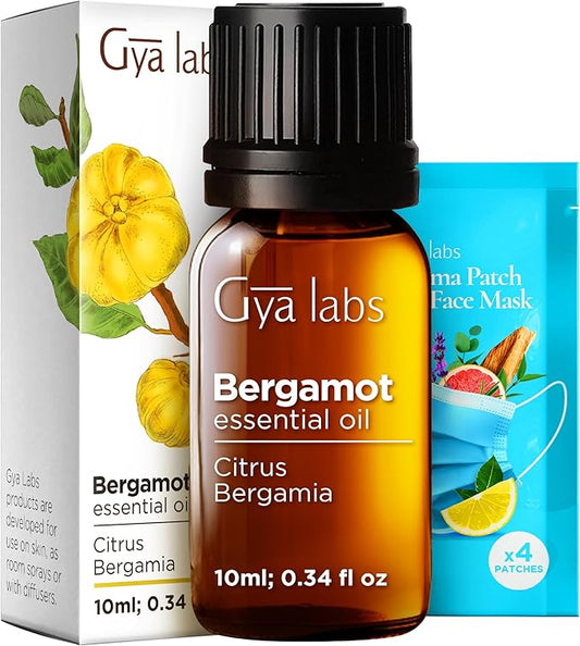 100% Pure Bergamot Essential Oil - 0.34 Fl Oz - Bergamot Oil for Hair, Skin, Diffuser, Aromatherapy & DIY Candle Making Scent