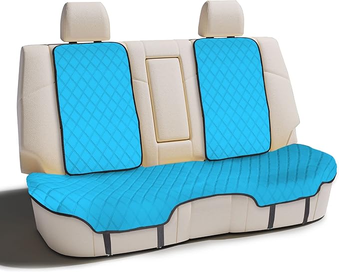 FH Group Car Seat Cushion Neosupreme Automotive Seat Cushions - Universal Fit, Rear Car Seat Cushion, Car Seat Cushions with Non-Slip Silicone Backing for SUV, Sedan, Van Rear Set Aqua