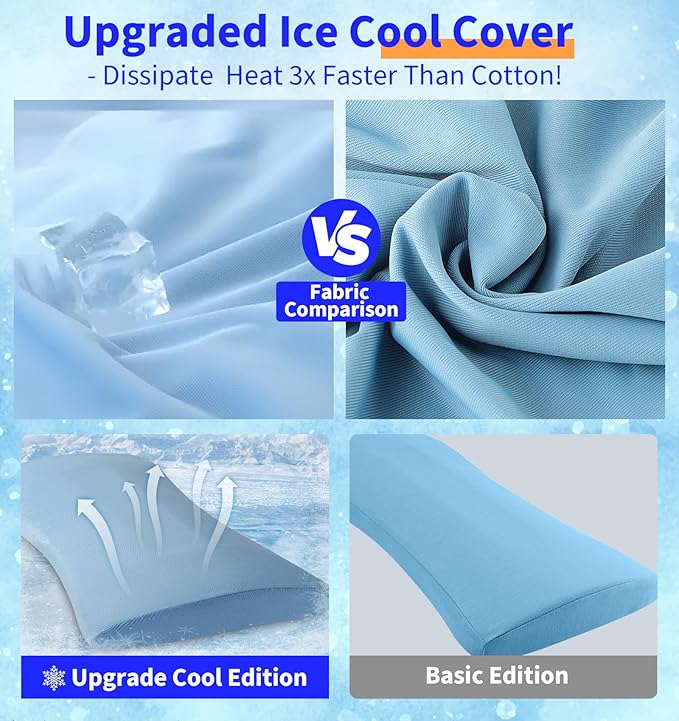Lumbar Support Pillow for Bed Relief Back Pain: Lower Back Pillow for Sleeping - Memory Foam Waist Pillow - Cooling Back Bolster Pillow for Side, Back&Stomach Sleepers - Bed Rest Pillow for Car, Sofa