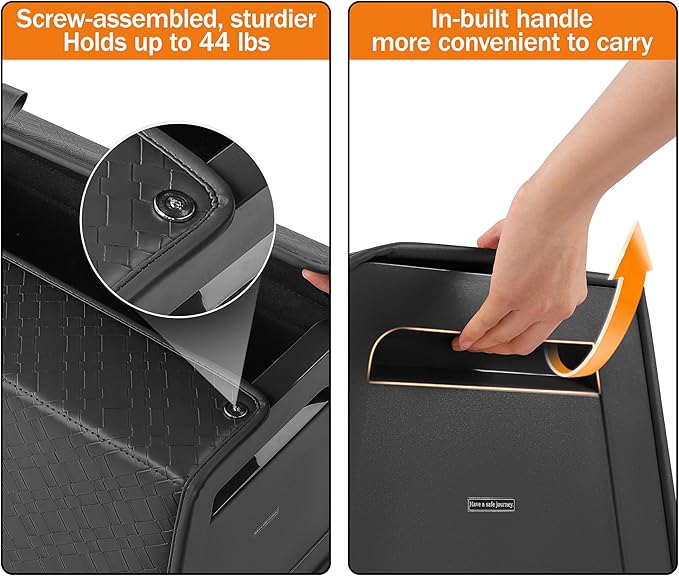 Trunk Organizer for suv,car storage organizer,lid Box,PU Leather & PP Honeycomb Board,Fixed with screws extremely sturdy,Collapsible and Adjustable,15''L x 13''W x 12.4''H,2K inches³(size B)