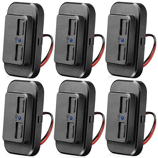 Frienda 6 Pieces 12V USB Automotive USB Panel Mount 12V USB Outlet Multi Switch Panel Car Outlet Socket Power Dual Port 12V 24V Quick Car Port for Cars Bus ATV RV Boat Truck, 3.1 A