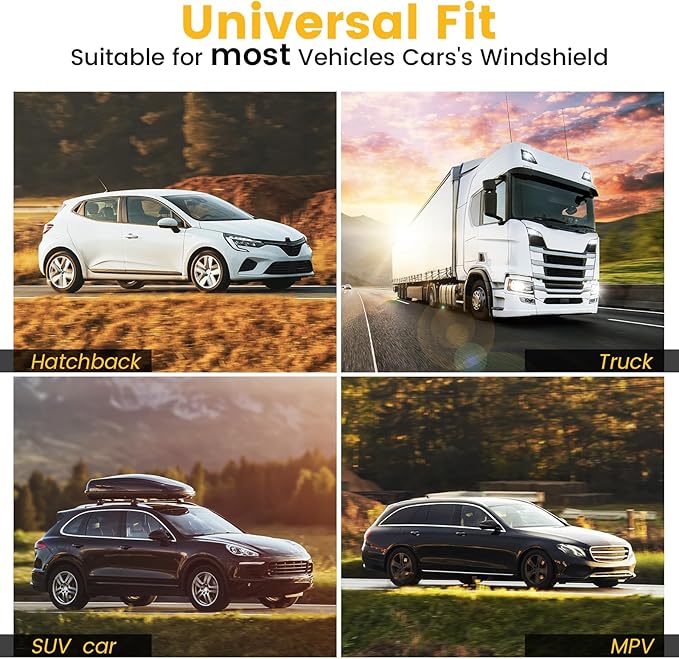 Car Windshield Sun Shade - Foldable Car Sun Shade Windshield for Front Window, Reflector Sunshade Offers Ultimate Protection for Cars Interior (55.2 x 31.5 in)