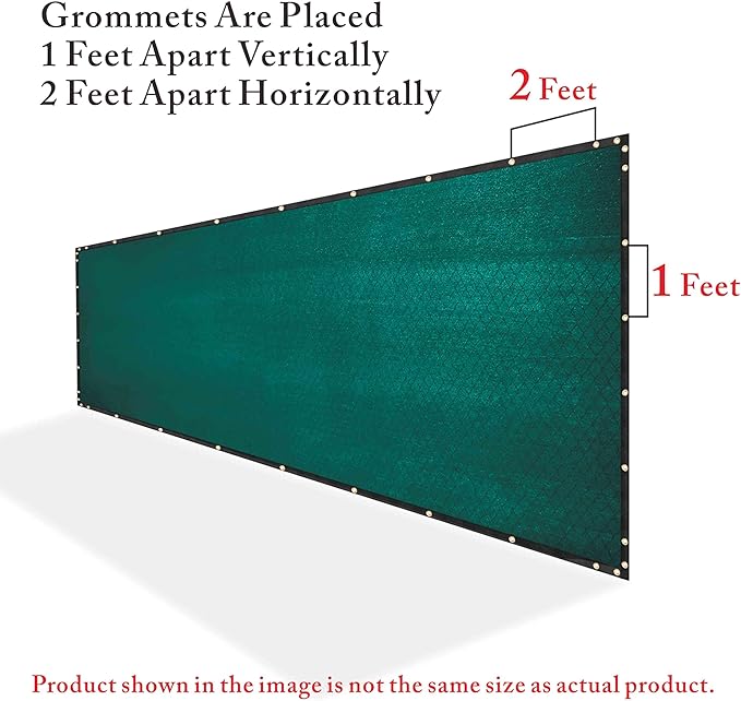 Royal Shade Custom Size 6' x 2' Green Fence Privacy Screen Windscreen Cover Netting Mesh Fabric Cloth - Cable Zip Ties Included (We Make Custom Size)