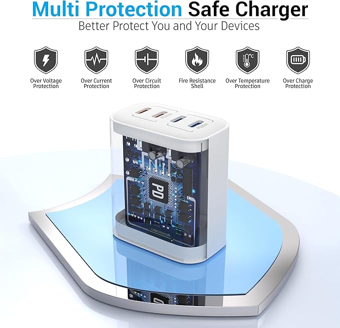 40W USB C Charger Block, 2-Pack, 4 USBC Ports, Type C Wall Plug USB-C Fast Charging, iPhone Charger Adapter Box Cube for iPhone 17, 17 Air, 17 Pro, 17 Pro Max,16, 15, 14, 13, 12, Samsung Phone