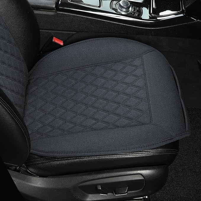West Llama Linen Car Seat Covers-Breathable & Soft-Front Car Seat Protector Universal Fit 90% Cars,SUVs,Trucks,Diamond Pattern-1Piece,Black