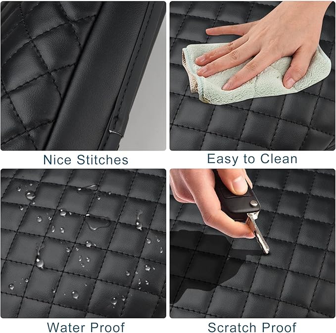 INTGET Center Console Cover for 2026 Jeep Grand Cherokee Accessories 2022 2023 2024 2025/Grand Cherokee L 2021-2026 Car Armrest Arm Rest Box Lid Pad Dog Seat Cover Protector(Black with Cushion)