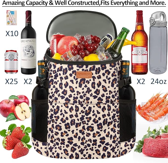 Camping Cooler Backpack 30 45 Cans, Soft Backpack Coolers Insulated Leak Proof Travel Cooler Bag Waterproof Lunch Picnic Beach Work Trip Thermal Bag Drink Beverage Beer Bag Cooler