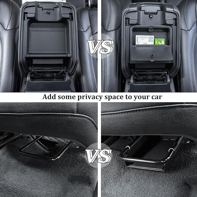 JKCOVER Front Under Seat Tray and Armrest Hidden Box Storage Organizer Compatible with Jeep Wrangler JL/JLU 2018-2023 2024 2025 2026 and Jeep Gladiator JT Truck 2020-2026 Accessories （Patented Design）
