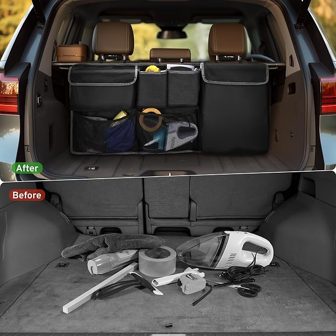 XHRING Car Trunk Organizer Storage Backseat Hanging Bag for Cadillac XT5 Escalade XT4 XT6 XTS SUV Camping Accessories 2000-2025 2026