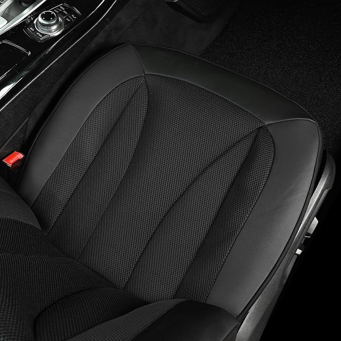 GIANT PANDA Front Seat Cover for Honda, 3D Air Mesh Bucket Car Seat Protectors Custom Fits Honda Civic Accord Pilot CRV HRV Element Passport (Black) 2-Pack
