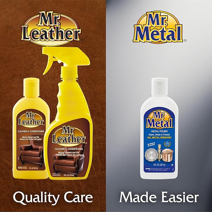 Cleaner and Conditioner - Safe for All Leather & Vinyl - Hydrate and Shine with Water-Repellent Protection for Couches, Car Interior, Shoes, and Bags (16 oz)
