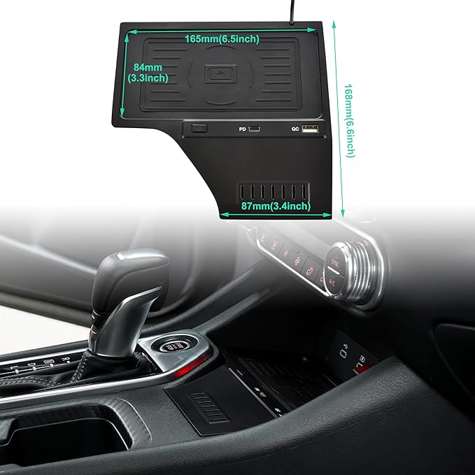 KEWISAUTO Car Wireless Charger for Nissan Sentra S, SV, SR 2020-2024, Center Console Charging Panel QC PD Fast Phone Charger Pad for 2020 2021 2022 2023 2024 Nissan Sentra S, SV, SR Accessories