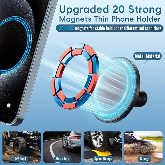 Car Vent Magnetic Phone Mount Compatible with 2021-2026 Ford F-150, 2022-2026 F-150 Lightning XL & PRO,2023-2026 Ford Super Duty, Metal Cell Phone Holder Cradles Bracket Stand for All Smartphones