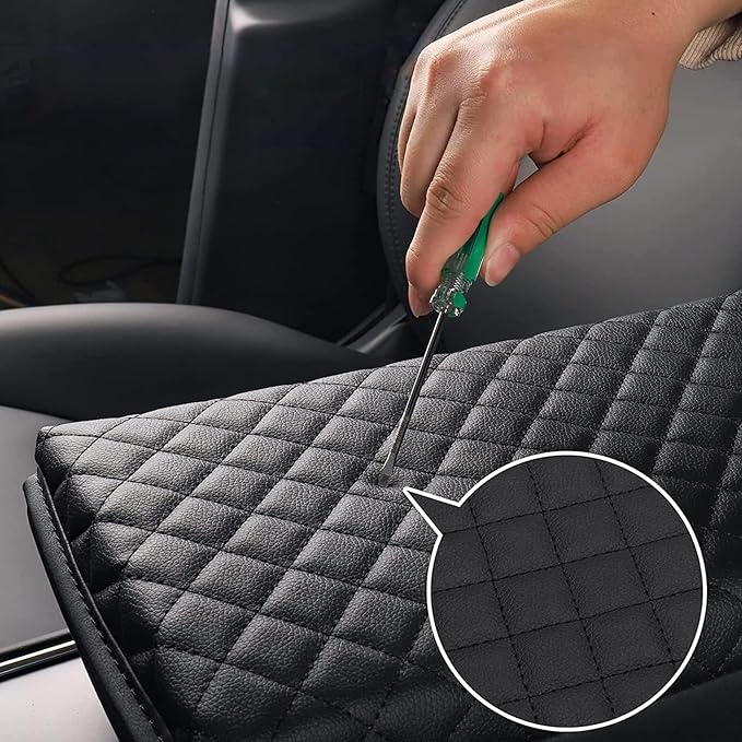 AOMSAZTO Center Console Cover Customized Armrest Cover Compatible with 2016-2023 2024 Toyota Tacoma, Soft Cozy Leather Arm Rest Covering for Car, Well-Make Durable Console Cushion Pad, Easy to Install