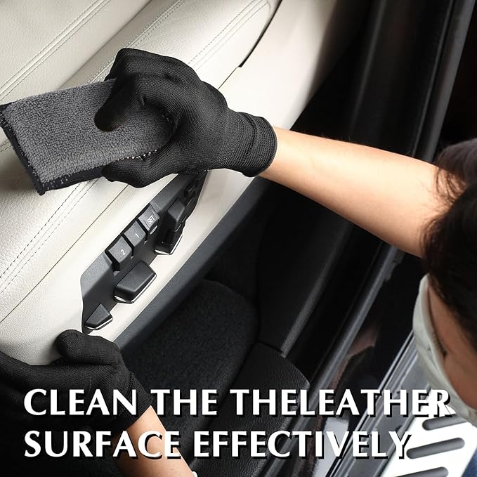 Mudder 12 Pcs Car Interior Scrubbing Sponge 5'' x 3'' Fiber Car Wax Applicator pad Household Cleaning Sponges for Leather Car Seat Couch Cleaning (Gray Black)