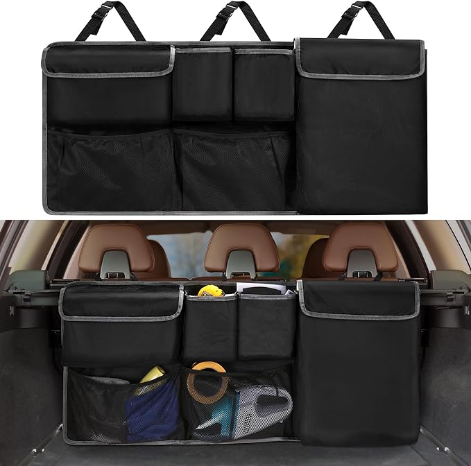 XHRING Car Trunk Organizer Storage Backseat Hanging Bag for Cadillac XT5 Escalade XT4 XT6 XTS SUV Camping Accessories 2000-2025 2026