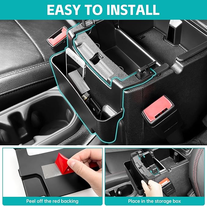 3PCS Center Console Organizer Combo Kit Compatible with 2018-2023 Jeep Wangler JL JLU 4xe Rubicon Sahara & Gladiator JT Accessories, Hanging Storage Box & Grab Bar Tray & Gear Shift Side Tray