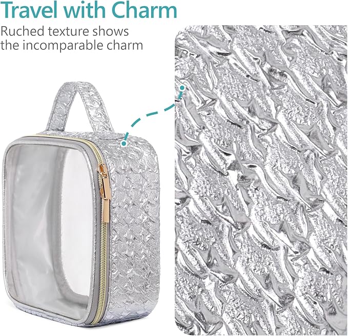 PACKISM Clear Makeup Bag - TSA Approved Toiletry Bag for Carry-on & Checked Luggage, Water Resistant Car Storage Organizer with Reinforced Seams