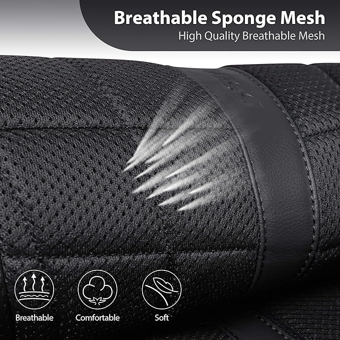 CAR PASS 3D Foam Mesh Leather Car Seat Covers Full Set, Breathable Premium Leather Seat Covers for Car, Anti Slip Universal Fit for Trucks Cars Sedans Vans SUVs, Airbag Compatible, All Black