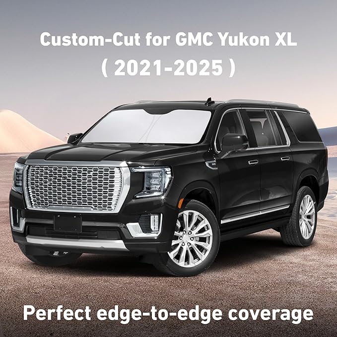 EcoNour Windshield Sunshade Compatible for GMC YukonXL 2021-2023 2024 2025, Sun Visor for Front Windshield & Window Sun Shade Cover, UV Heat Blocker & Protector, Car Accessories