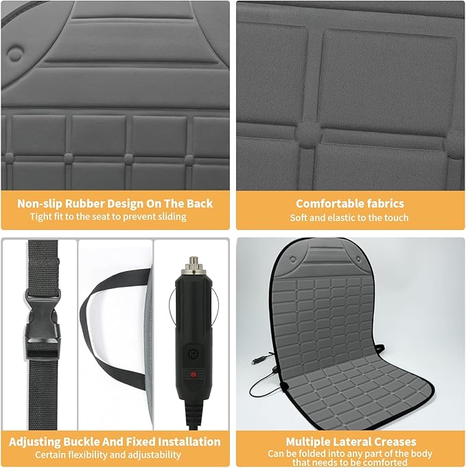 ILLUMINEW Seat Cushion Winter Cover for Full Back and Seat Grey
