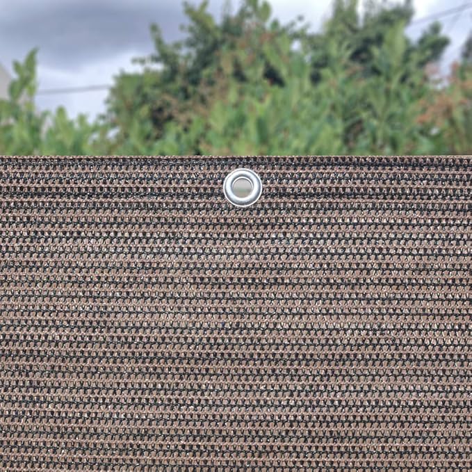 Alion Home Sun Shade Privacy Panel with Grommets and Hems on 4 Sides for Patio, Awning, Window, Pergola or Gazebo - Mocha Brown (10' X 18')