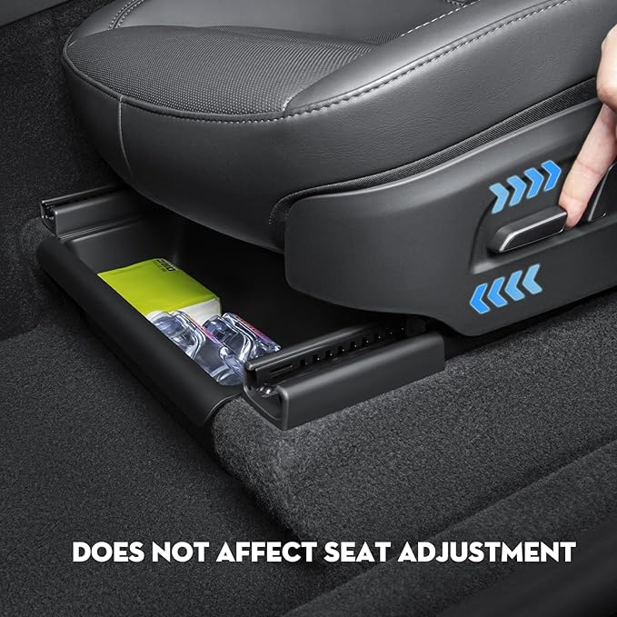 2PCS Under Seat Storage Box for 2026 Tesla Model Y Juniper,Hidden Organizer Tray Underseat Bins with Lid Cover for 2025-2026 Tesla New Model Y Juniper (Launch Series) Interior Accessories