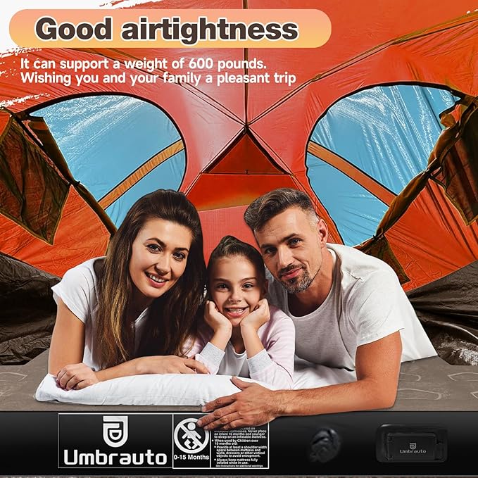 Umbrauto Built-in Pump Air Mattress for 5.5-5.8ft Short Truck Bed, Inflatable Full-Size Pickup Airbed for Ford F150, Chevy Silverado, GMC Sierra, Dodge Ram, Toyota Tundra, Nissan Titan Outdoor Camping