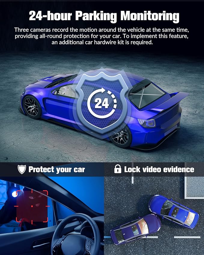 Dash Cam Front Rear,4K/2.5K Full HD Dash Camera for Cars,Dash Cam with Free 32GB SD Card,Built-in Super Night Vision,170°Wide Angle,WDR, Loop Recording,24H Parking Mode.