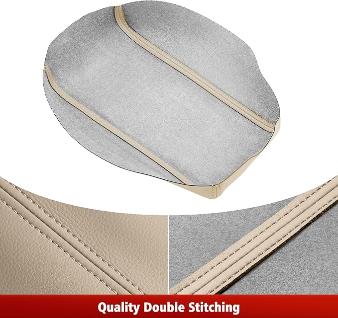 KBH Center Console Cover Replacement for Toyota Camry 2007 2008 2009 2010 2011, Vinyl Leather Armrest Upholstery, Anti-Scratch, Bisque Tan (Leather Part Only)