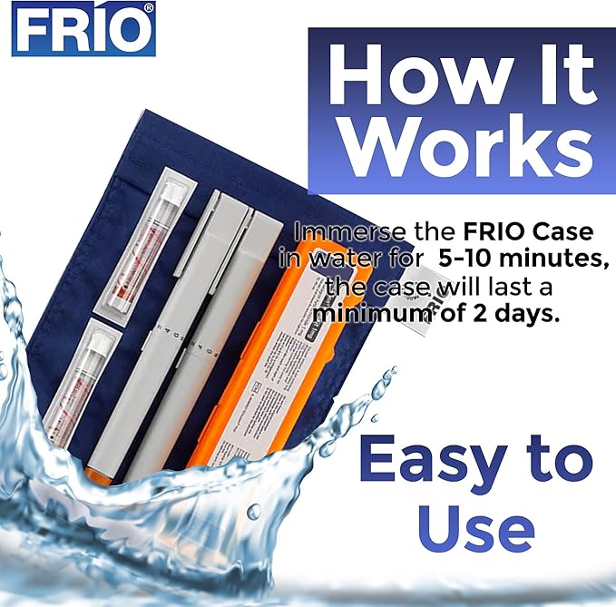 FRIO Cooling Wallet - Insulin Cooler for 45+ Hours of Stress Free On The Go - Blue - Large